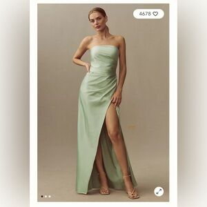 BHLDN Strapless Sage Green Gown